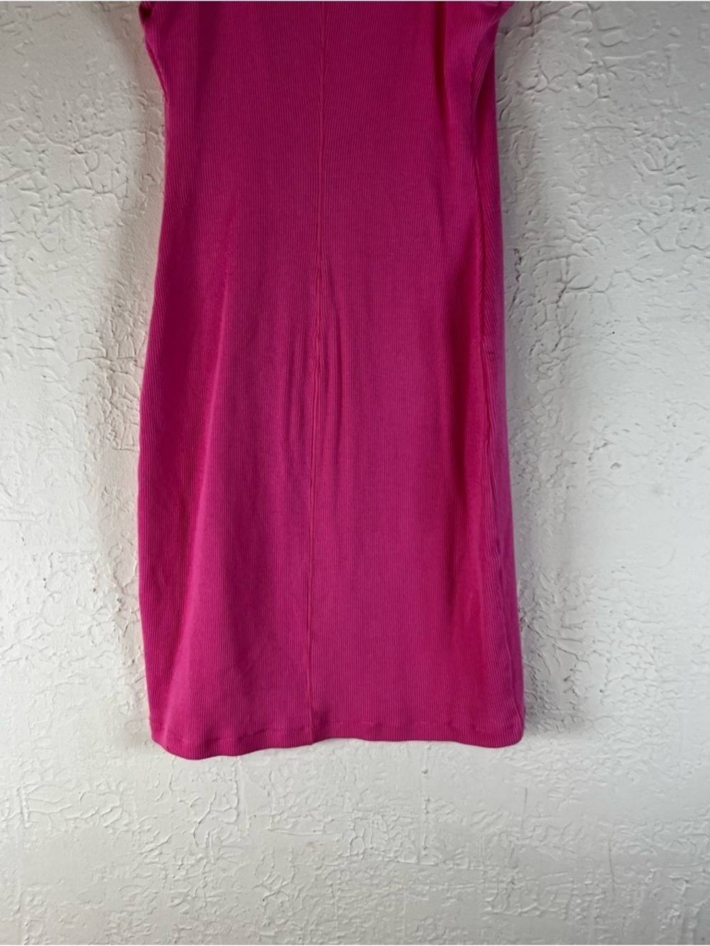 Skims Ribbed High Neck Tank Mini Dress in Sugar Pink - Picture 8 of 10